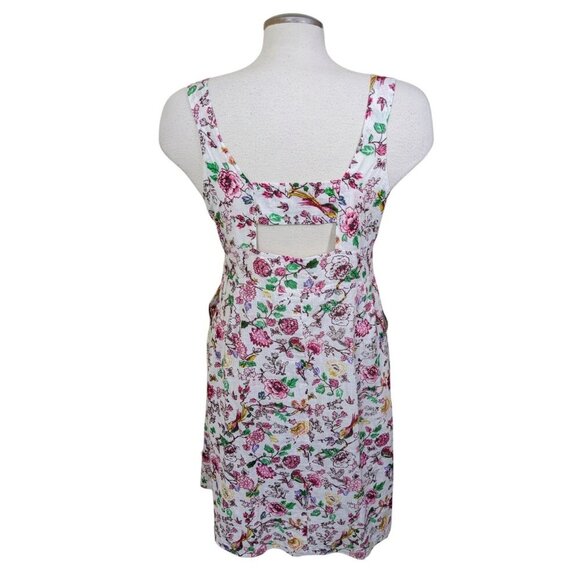 En Kay By Navleen Dress Floral Med Ivory Multicolor Y2K Babydoll Linen Blend - Picture 4 of 6